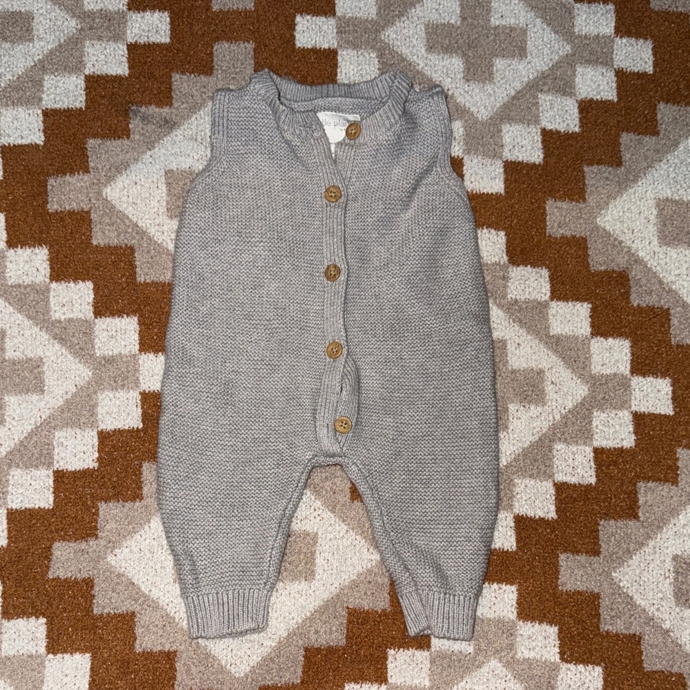 Cozy Gray Knit Kids Bodysuit
